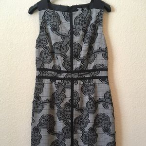 Wide strap, plaid and lace dress